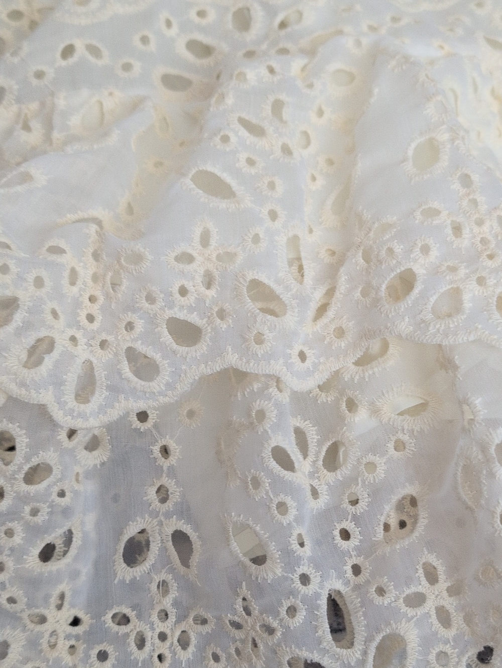 NWT Avantlook Ivory Cotton Eyelet Cut Out dress Small - Picture 11 of 13